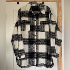 Buckle Black Plaid Coat